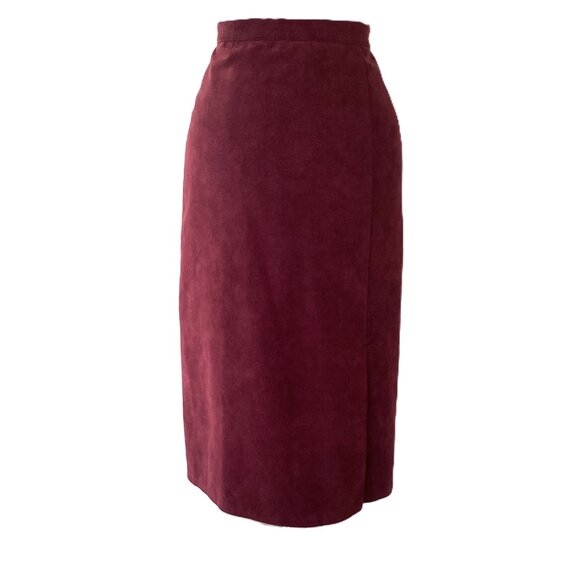 Vintage Burgundy Ultrasuede Skirt Suit - Picture 7 of 13